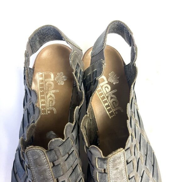 Rieker Sina Weave 78 Leather Woven SlingBack Shoes Sz 39 US 8-8.5 Anti Stress - Picture 4 of 9